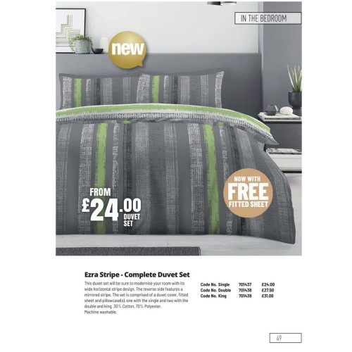 701438 Complete Duvet Set - Ezra Stripe Double 