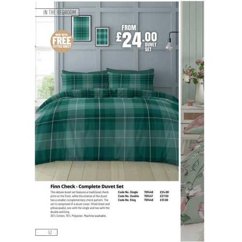 701448 Complete Duvet Set - Finn Check King 