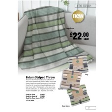 701468 Evium Striped Throw Grey