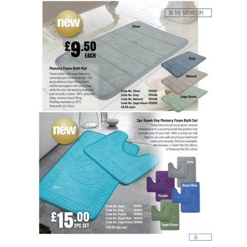 701499 Memory Foam Bath Mat Natural