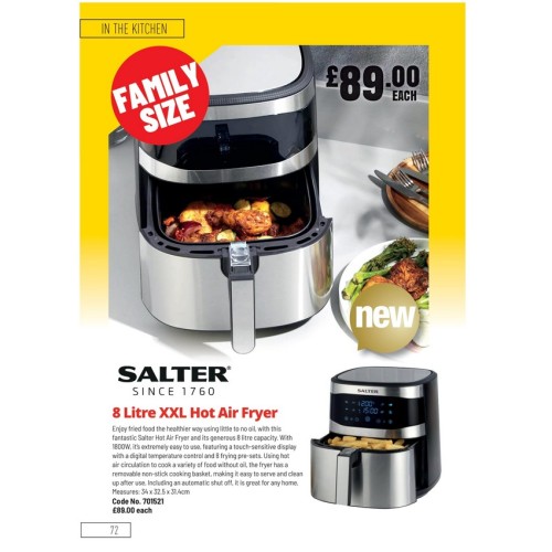 701521 Quest 8Litre XXL Hot Air Fryer 