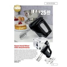 701523 Quest  Hand Mixerwith Attachments 