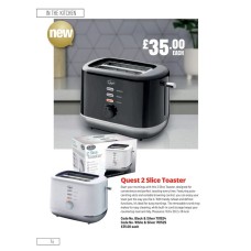 701524 Quest 2 Slice Toaster Black & Silver
