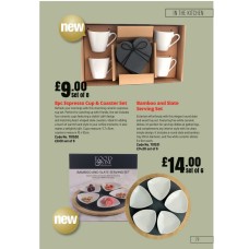 701530 Food&Wine 8pc Espresso Cup & Coaster Set 