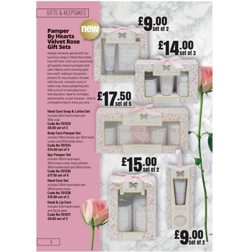 701336 Pamper By Hearts Velvet Rose Gift Sets Hand Care Set