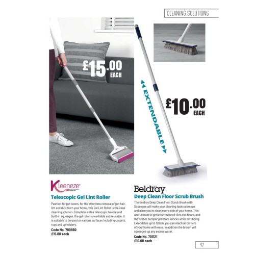 700660 Kleeneze® Telescopic Gel Lint Roller