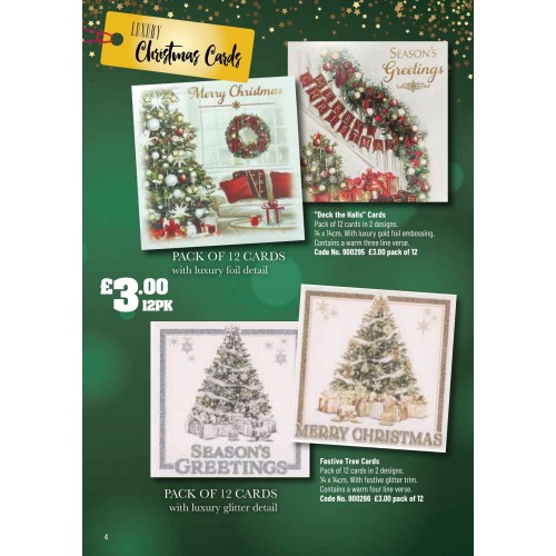 900295 Pack of 12 cards in 2 designs Deck the Halls" Cards