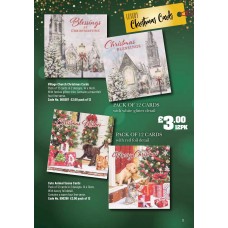 900297 Pack of 12 cards in 2 designs Village Church Christmas Cards