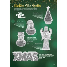 900155 Silver Sparkle Xmas Candle Holder