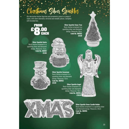 900151 Silver Sparkle Santa