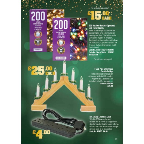 900198 7 LED Pine Christmas Candle Bridge