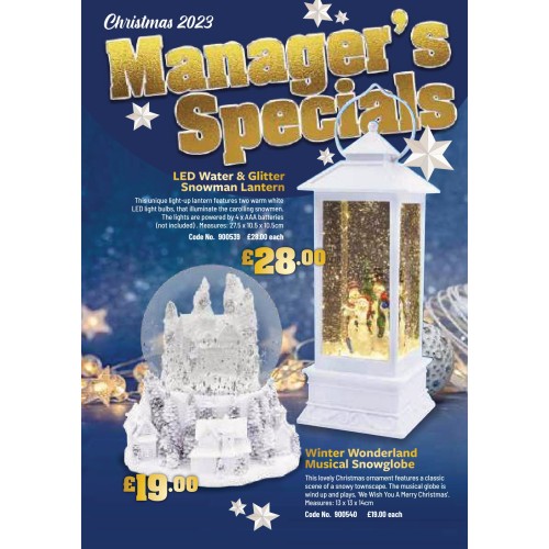 900539 LED Water & Glitter Snowman Lantern