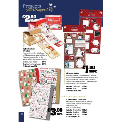 900585 50pk Christmas Stickers Traditional 