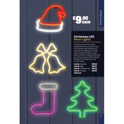 900406 Christmas LED Neon Lights Santa Hat