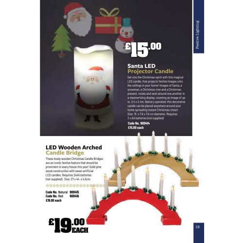 900414 Santa LED Projector Candle