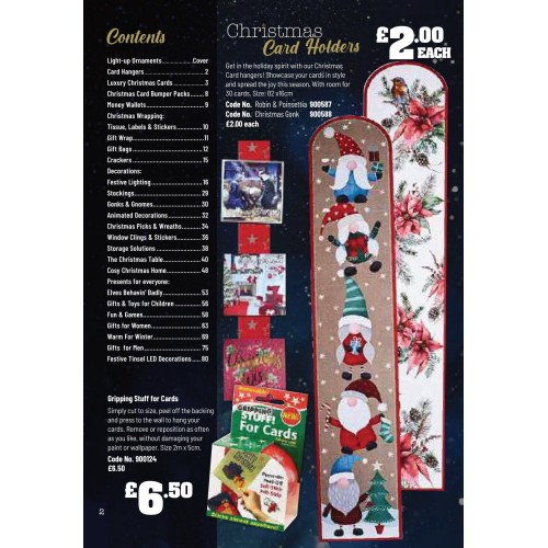 900588 Christmas Card Hanger Holders Christmas Gonk 