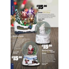 900417 Musical Santa Silver Star Snow Globe