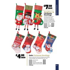 900489 Dangling Leg Christmas Stockings Santa