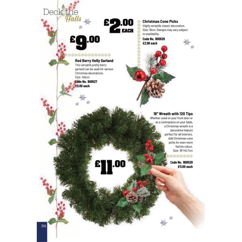 900527 Red Berry Holly Garland