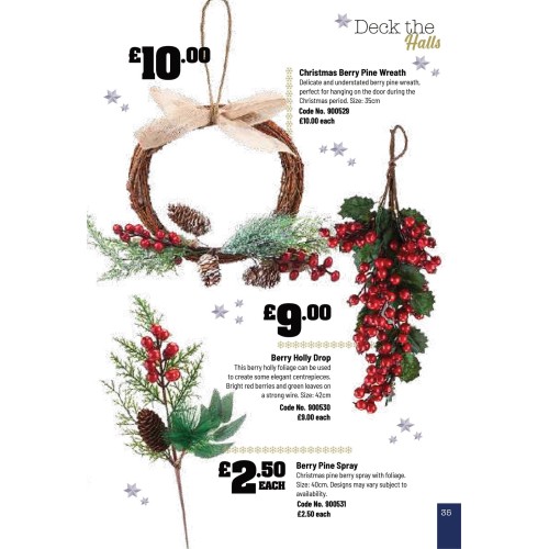 900529 Christmas Berry Pine Wreath