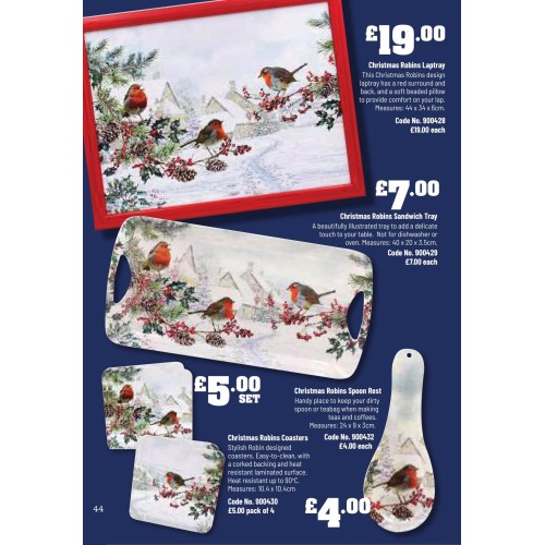 900429 Christmas Robins Sandwich Tray