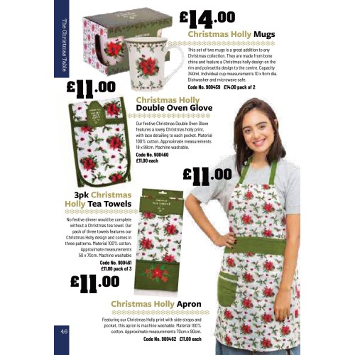 900462 Christmas Holly Apron