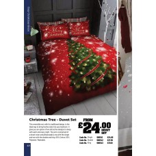 900541 Christmas Tree - Duvet Set Single 