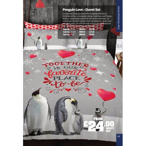 900545 Penguin Love - Duvet Set Double 