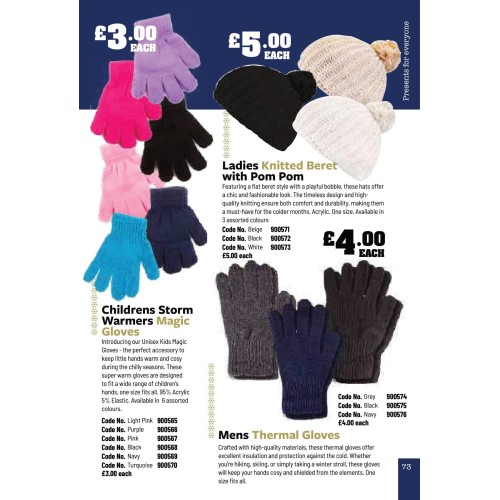 900569 Childrens Storm Warmers Magic Gloves Navy