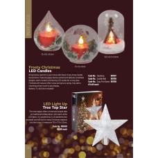 901158 Frosty Christmas LED Candles Candle Ball
