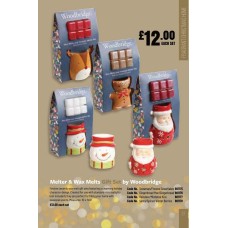 901175 Melter & Wax Melts Gift Set  Snowman/Frosted Snowflakes