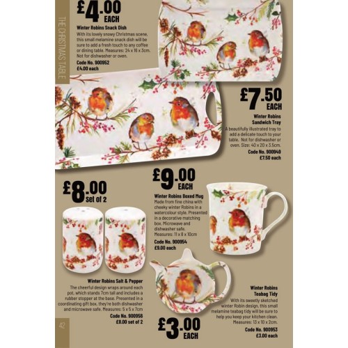 900949 Winter Robins Sandwich Tray