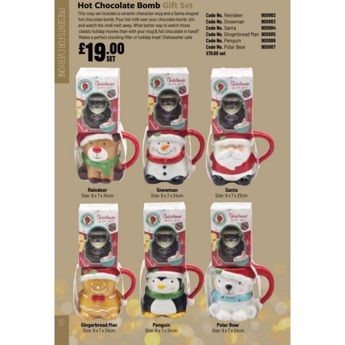 900986 Hot Chocolate Bomb Gift Set Penguin 