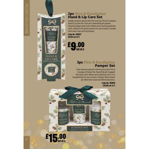 901017 2pc Pine & Eucalyptus Hand & Lip Care Set 