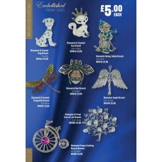 901046 Diamanté Skiing Teddy Brooch 