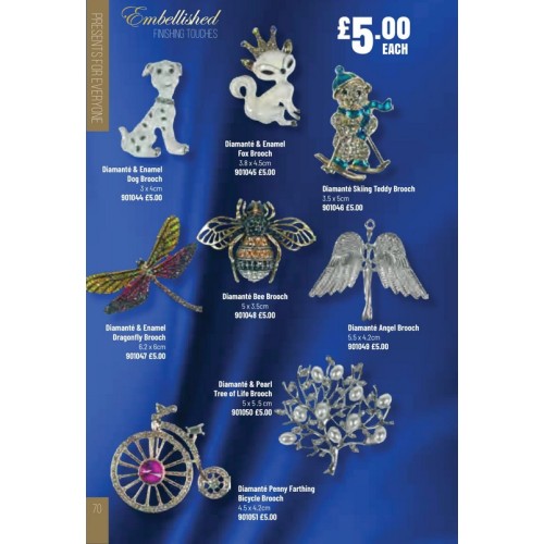 901044 Diamanté & Enamel Dog Brooch  