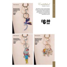 901052 Diamanté & Pearl Dragonfly Keyring/Bag Charm 