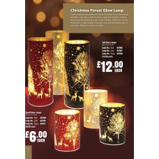 901108 Xmas Forest Glow Lamp - Tall Black