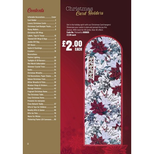 900609 Christmas Card hanger Poinsettia