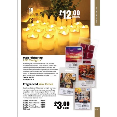 900707 Fragranced Wax Cubes Pumpkin & Plums