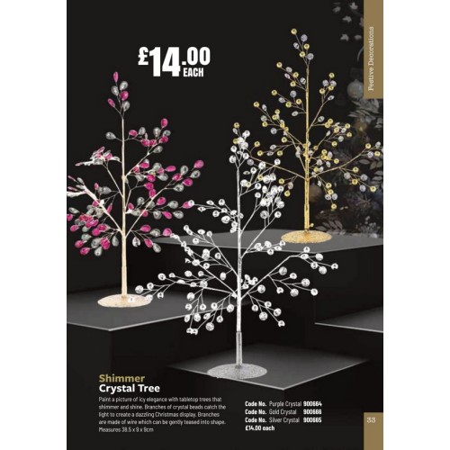 900665 Shimmer Crystal Tree Silver Crystal