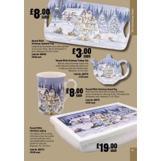 900769 Macneil White Christmas Sandwich Tray