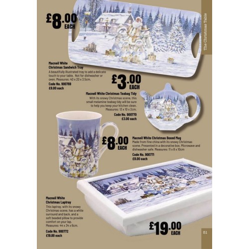 900770 Macneil White Christmas Teabag Tidy