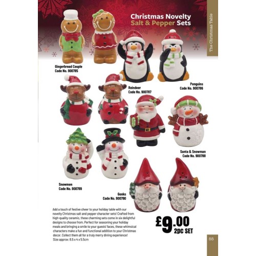 900789 Christmas Novelty Salt & Pepper Sets Snowmen