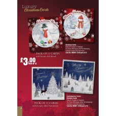 900616 12pk Luxury Christmas Cards Snowmen