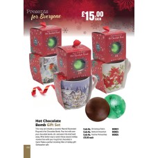 900825 Hot Chocolate Bomb Gift Set Festive Poinsettias 