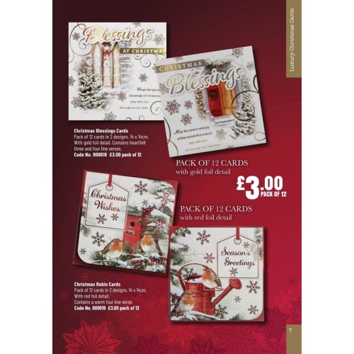 900618 12pk Luxury Christmas Cards Christmas Blessings