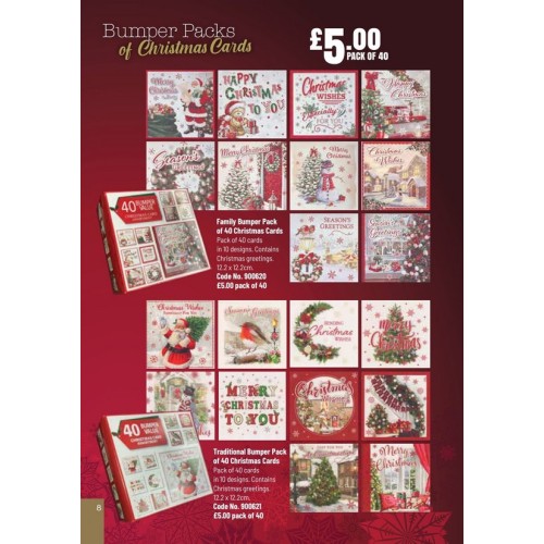 900621 Bumper 40pk Christmas Cards Traditional